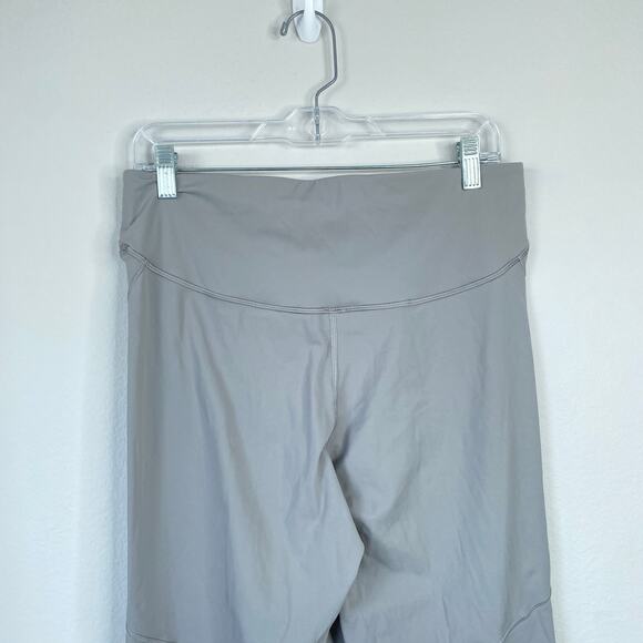 LULULEMON Base Pace High-Rise Reflective Crop 23" Gull Grey Size 12 Athletic Run - Picture 5 of 9